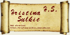 Hristina Šulkić vizit kartica